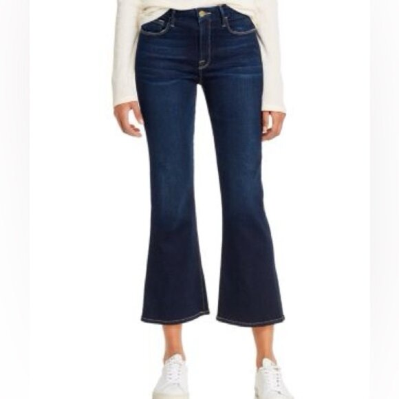 Frame Denim Le Crop Mini Boot  Cropped Jeans Cabana Wash Size 32 - Picture 1 of 11